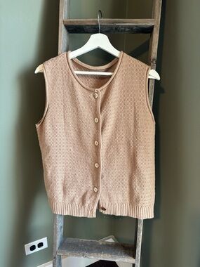 Button Front Sweater Vest